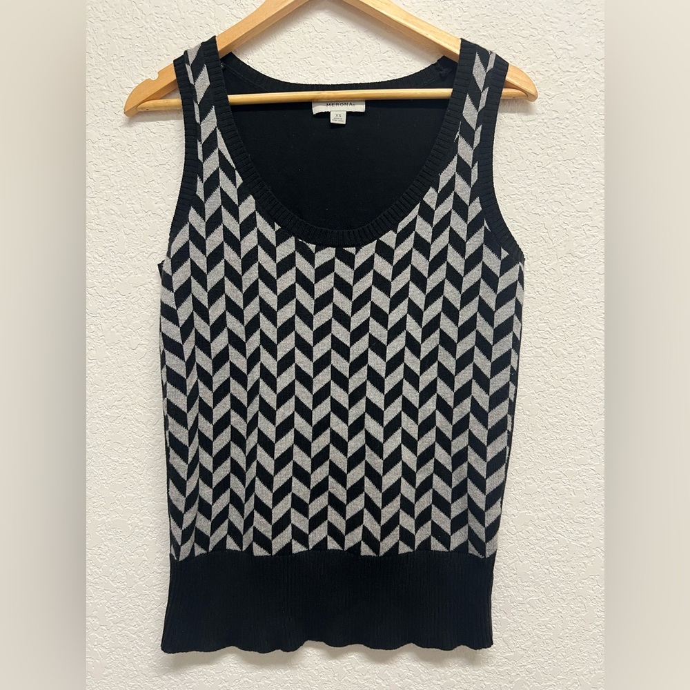 Vintage Black and Grey Sweater Vest